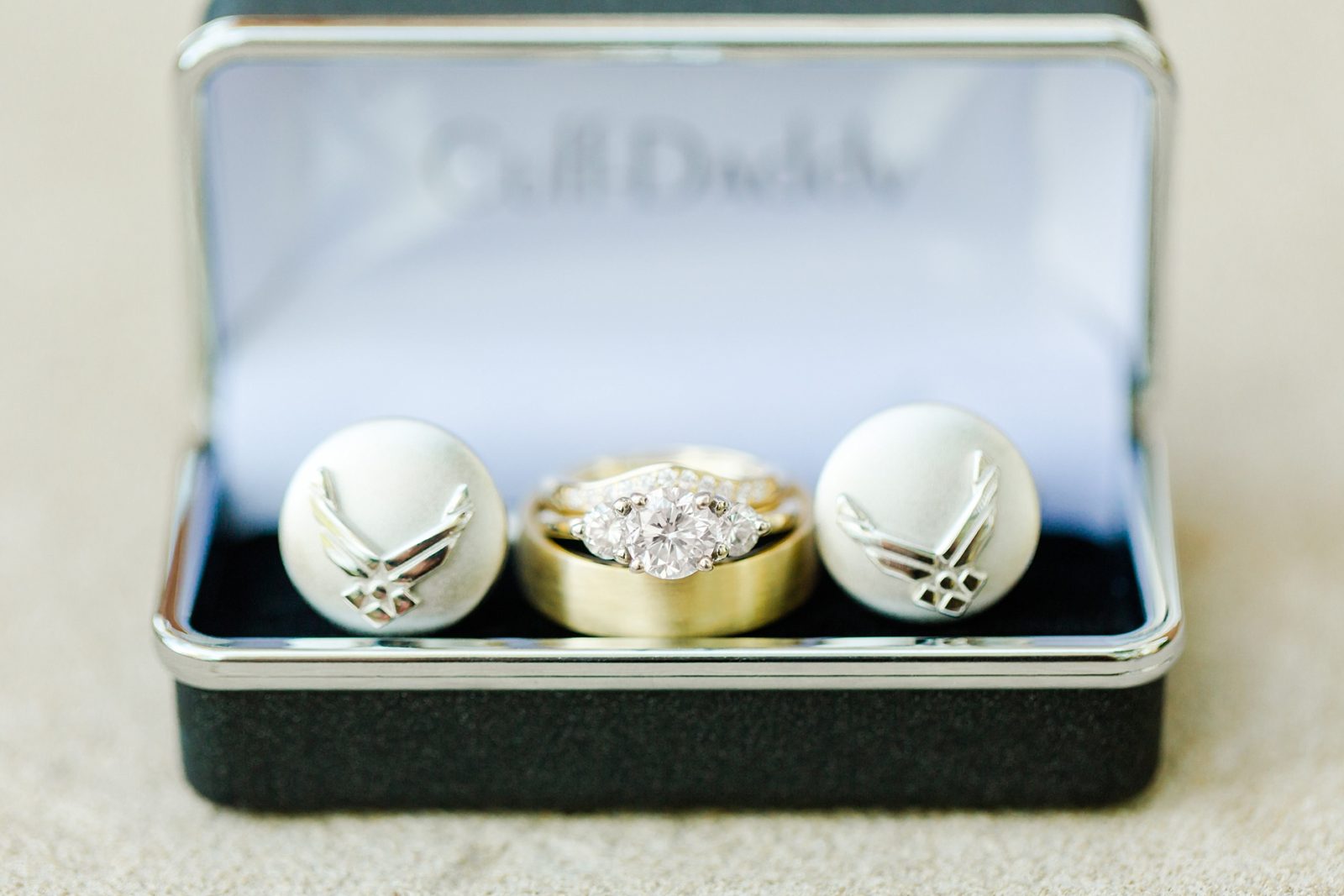 Wedding rings and cuff links
